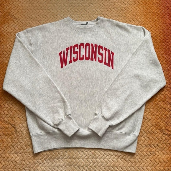 Vintage 1990s Wisconsin Gray Men's reverse weave Sweater XXL - Picture 3 of 4